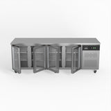 AG Commercial Four Glass Door Worktop / Under Bench Display Fridge 700mm Depth GNX4100TNG