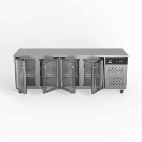 AG Commercial Four Glass Door Worktop / Under Bench Display Fridge 700mm Depth GNX4100TNG