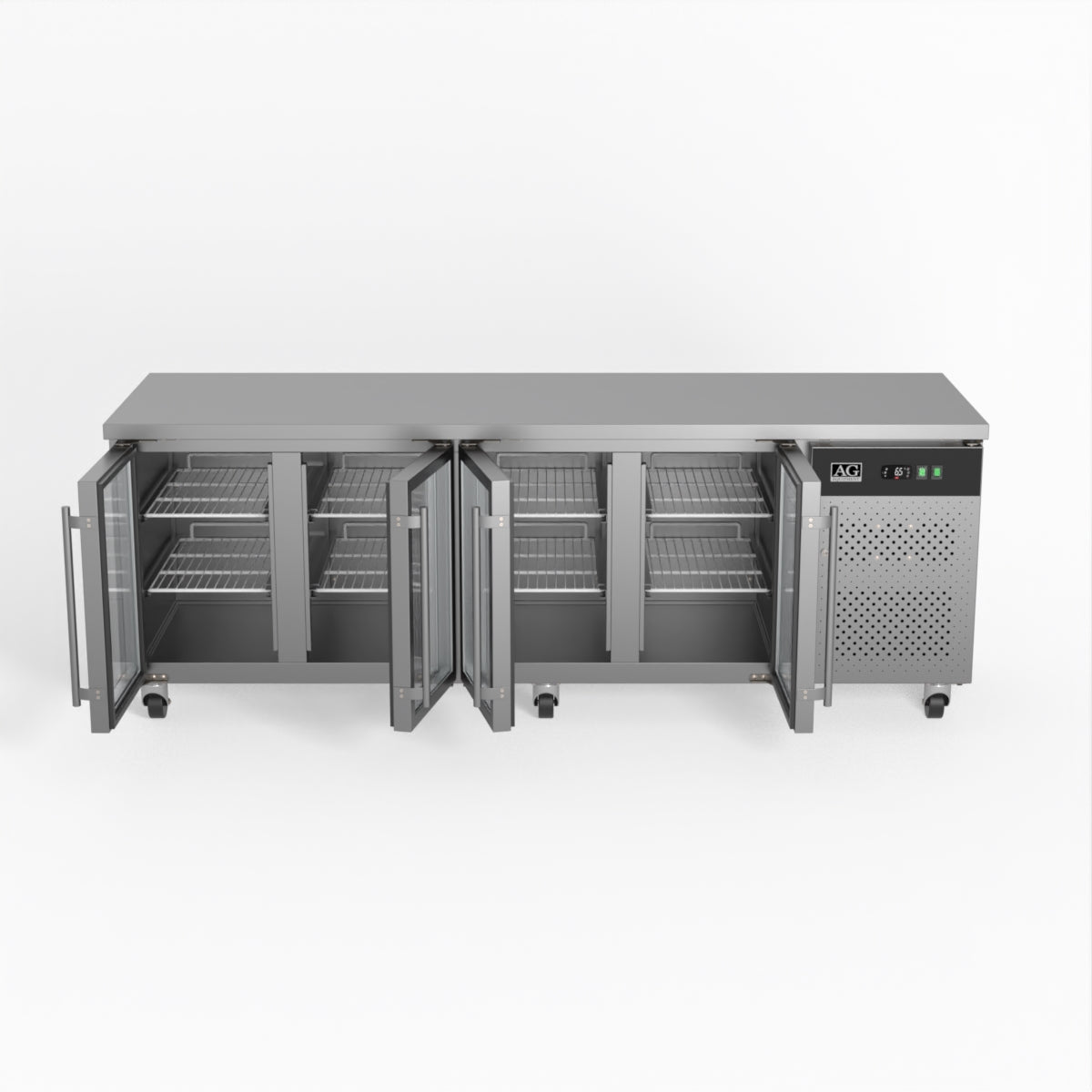 AG Commercial Four Glass Door Worktop / Under Bench Display Fridge 700mm Depth GNX4100TNG