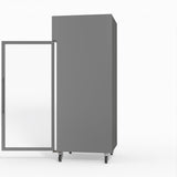 650 Litre Upright Stainless Steel Glass Door Fridge