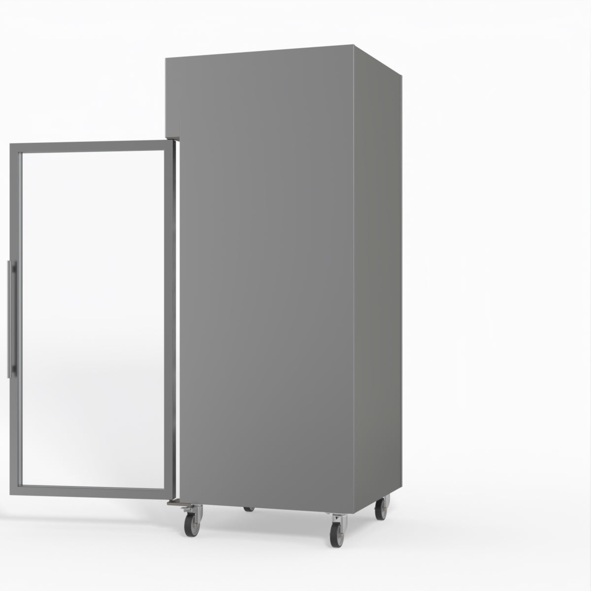 650 Litre Upright Stainless Steel Glass Door Fridge