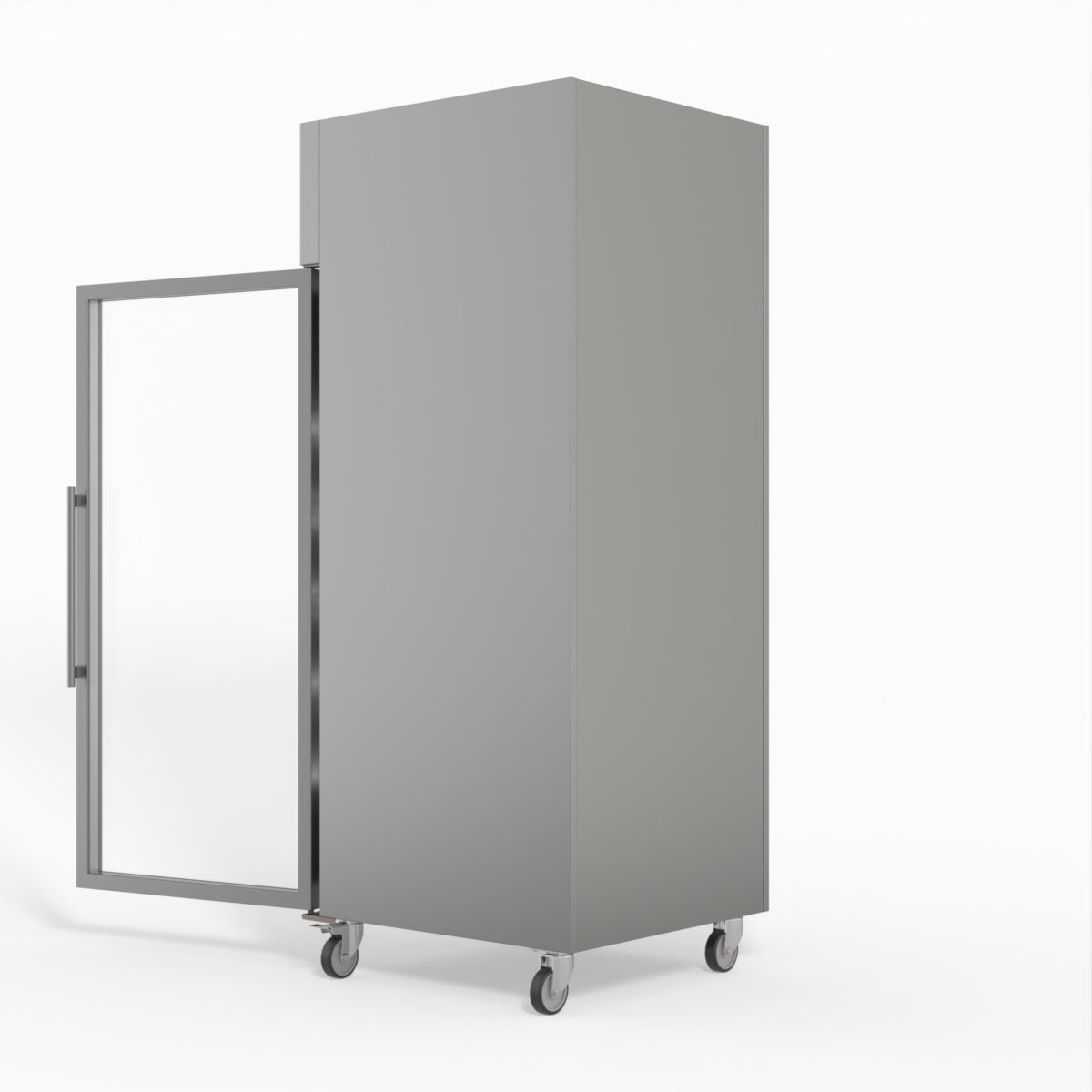 650 Litre Upright Stainless Steel Glass Door Fridge