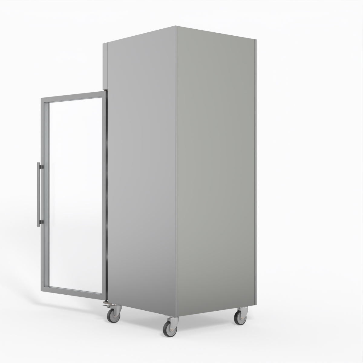 650 Litre Upright Stainless Steel Glass Door Fridge