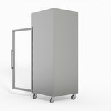 650 Litre Upright Stainless Steel Glass Door Fridge