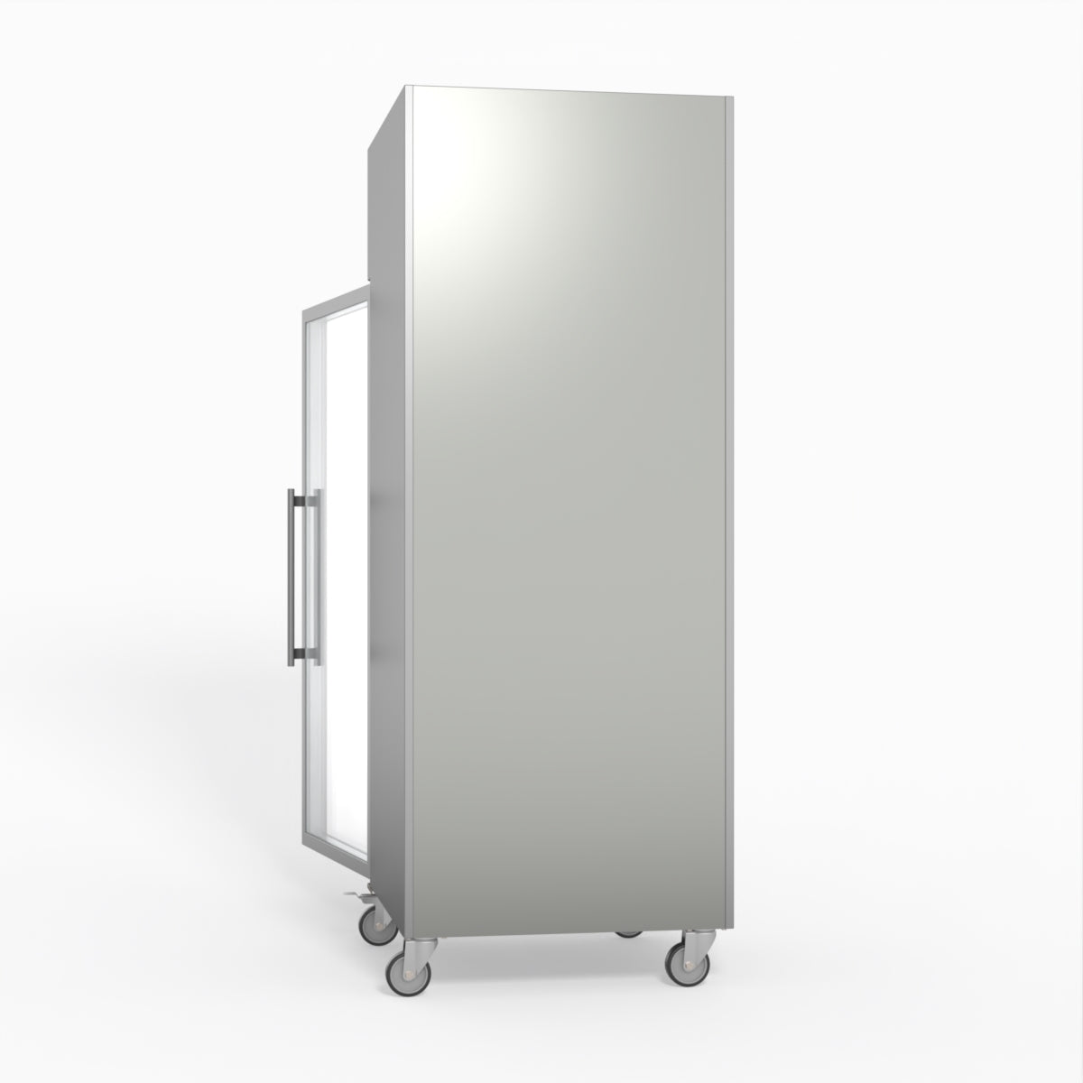 650 Litre Upright Stainless Steel Glass Door Fridge