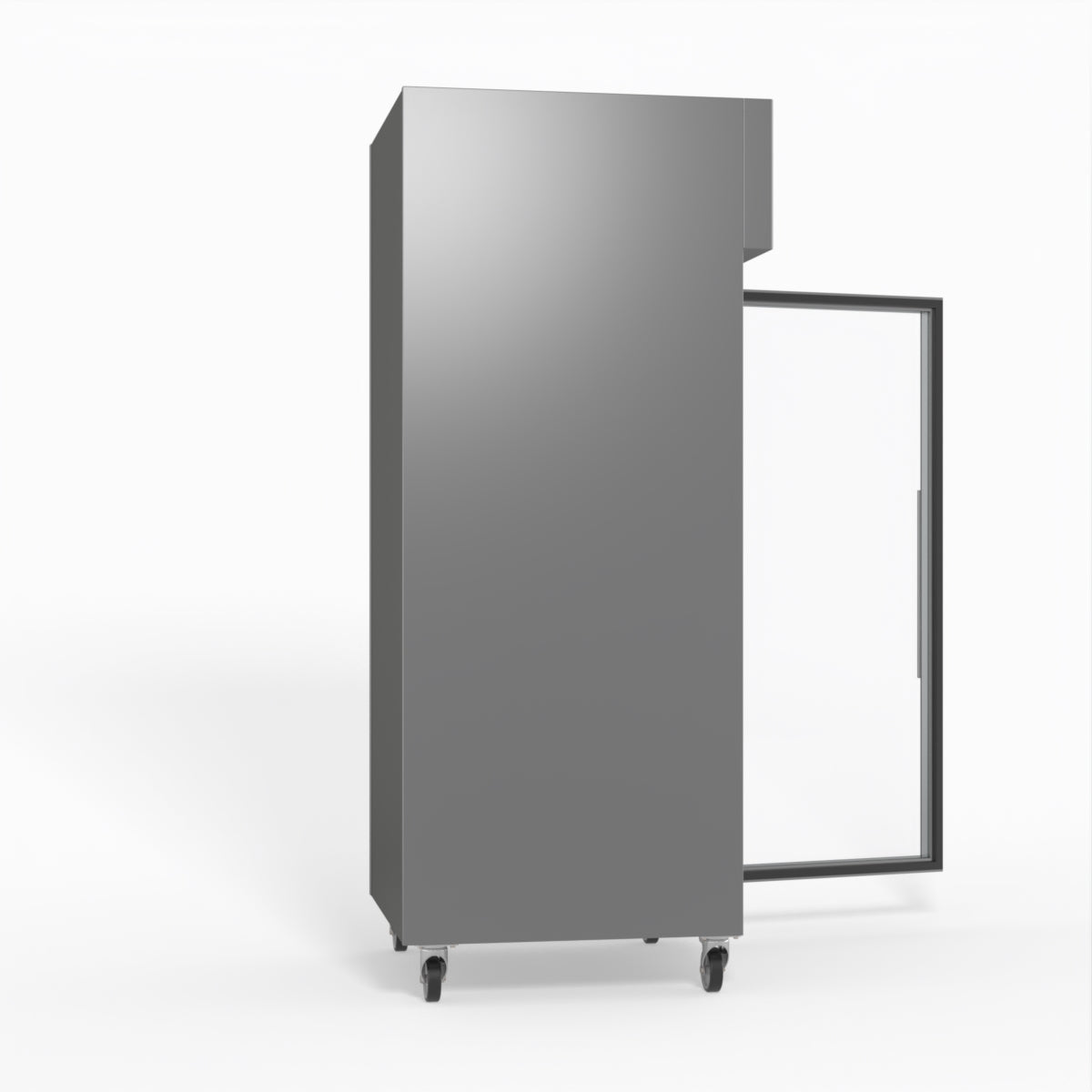 650 Litre Upright Stainless Steel Glass Door Fridge