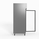 650 Litre Upright Stainless Steel Glass Door Fridge