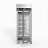 650 Litre Upright Stainless Steel Glass Door Fridge