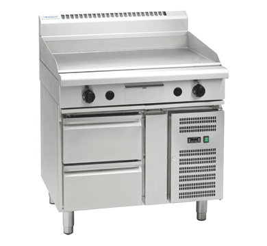 Waldorf 800 Series Gp8900G Rb 900Mm Gas Griddle Refrigerated Base