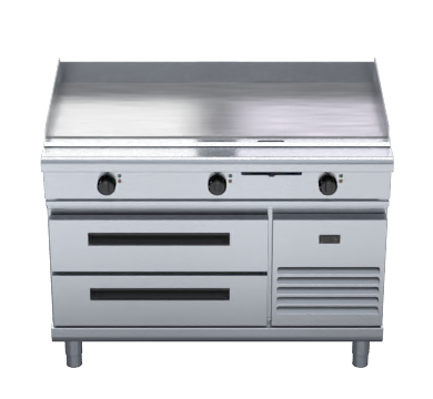 Waldorf 800 Series Gpl8120E Rb 1200Mm Electric Griddle Low Back Version Refrigerated Base
