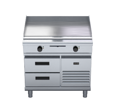 Waldorf 800 Series Gpl8900E Rb 900Mm Electric Griddle Low Back Version Refrigerated Base