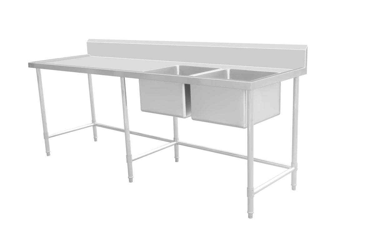 Work Bench - Double Sink with Leg Brace - Right Sink / 700 / ASD-2470R