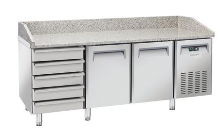 Saltas Marble Top Pizza Fridge with Ambient Drawers MPB0026