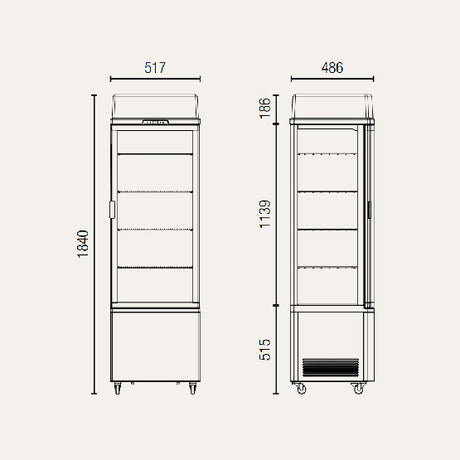 Exquisite Black Four Sided Glass Upright Display Fridge - CTD235 - Whisk Hospitality - CTD235-B