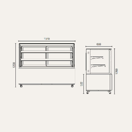 Exquisite Three Tiers Cake Display Fridge – Black finish - CDS215B - Whisk Hospitality - CDS215