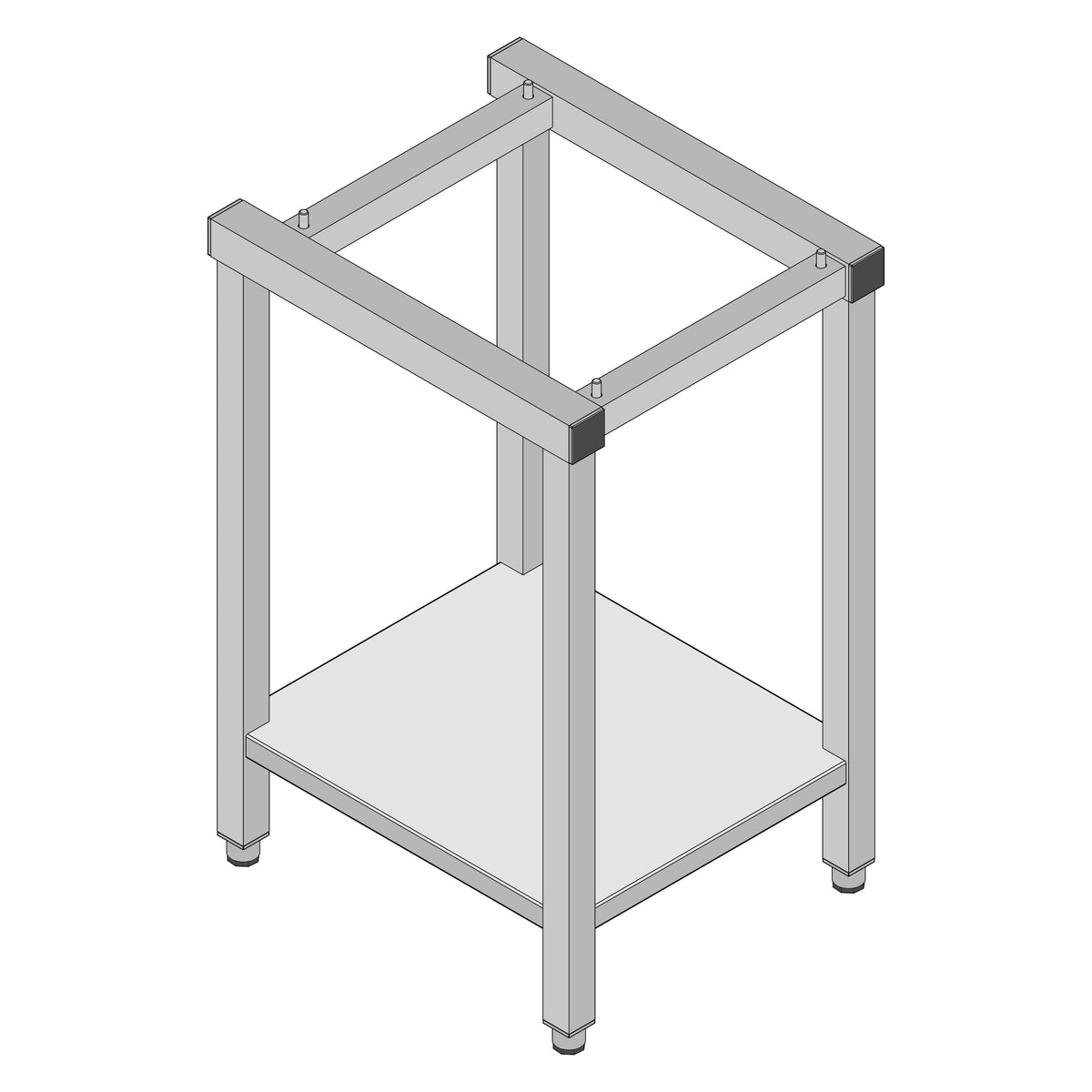 LAINOX Stainless steel floor stand with lower shelf. Suitable for ORAC.S/B models. 480 x 560 x 850H mm.