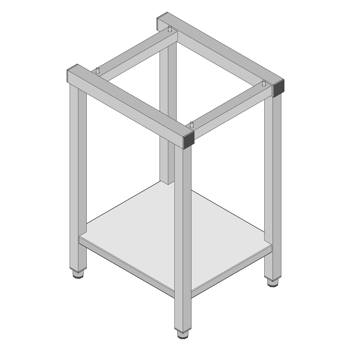 LAINOX Stainless steel floor stand with lower shelf. Suitable for ORAC.S/B models. 480 x 560 x 850H mm.