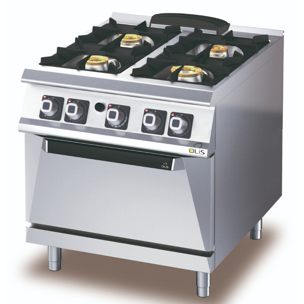Olis D74/10 CGG 4 Burner Gas Range Static Gas Oven
