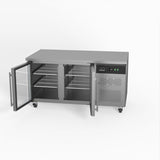 Two Door Commercial Glass Door Worktop / Under Bench Display Fridge 800mm Depth