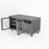 Two Door Commercial Glass Door Worktop / Under Bench Display Fridge 800mm Depth