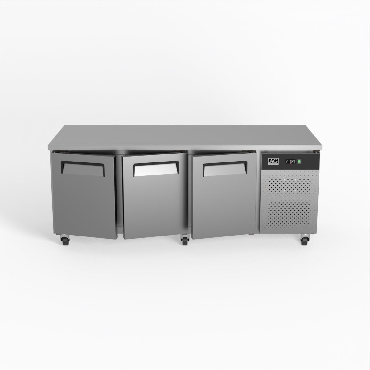 Three Door Commercial Worktop / Under Bench Fridge 800mm Depth