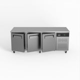 Three Door Commercial Worktop / Under Bench Fridge 800mm Depth