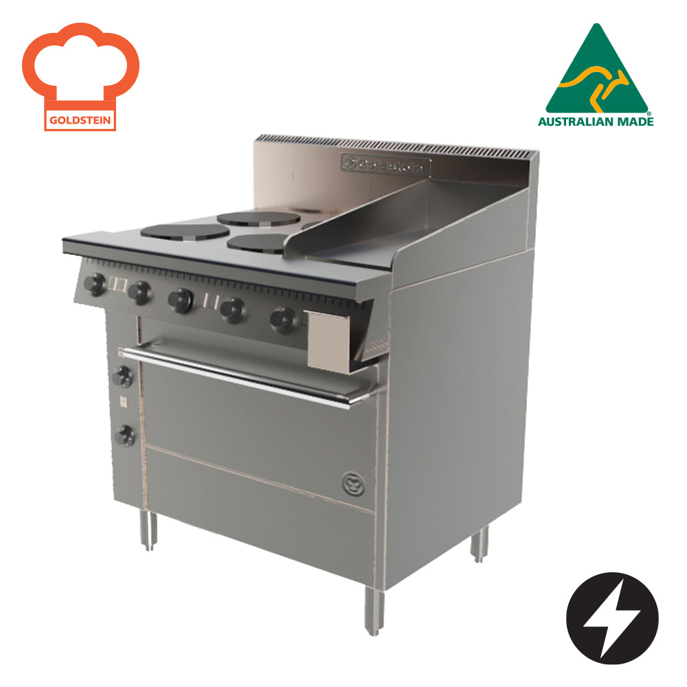 Goldstein PE4S12G28FF | 711MM (28") FAN FORCED OVEN RANGES | ELECTRIC