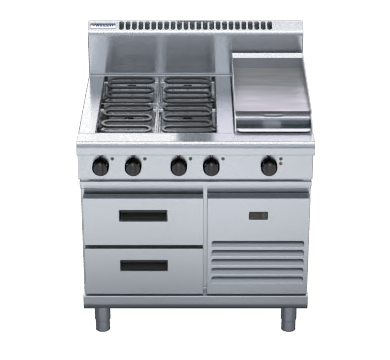 Waldorf 800 Series Rn8603E Rb 900Mm Electric Cooktop Refrigerated Base