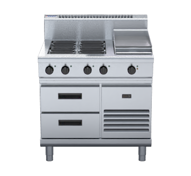 Waldorf 800 Series Rn8603E Rb 900Mm Electric Cooktop Refrigerated Base