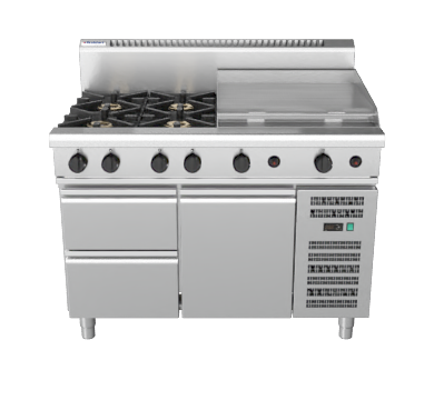 Waldorf 800 Series Rn8806G Rb 1200Mm Gas Cooktop Refrigerated Base