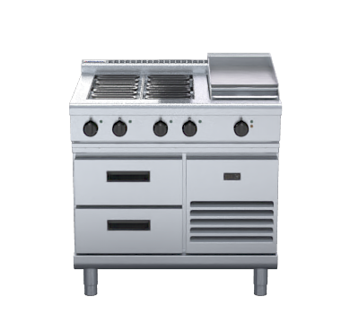 Waldorf 800 Series Rnl8603E Rb 900Mm Electric Cooktop Low Back Version Refrigerated Base