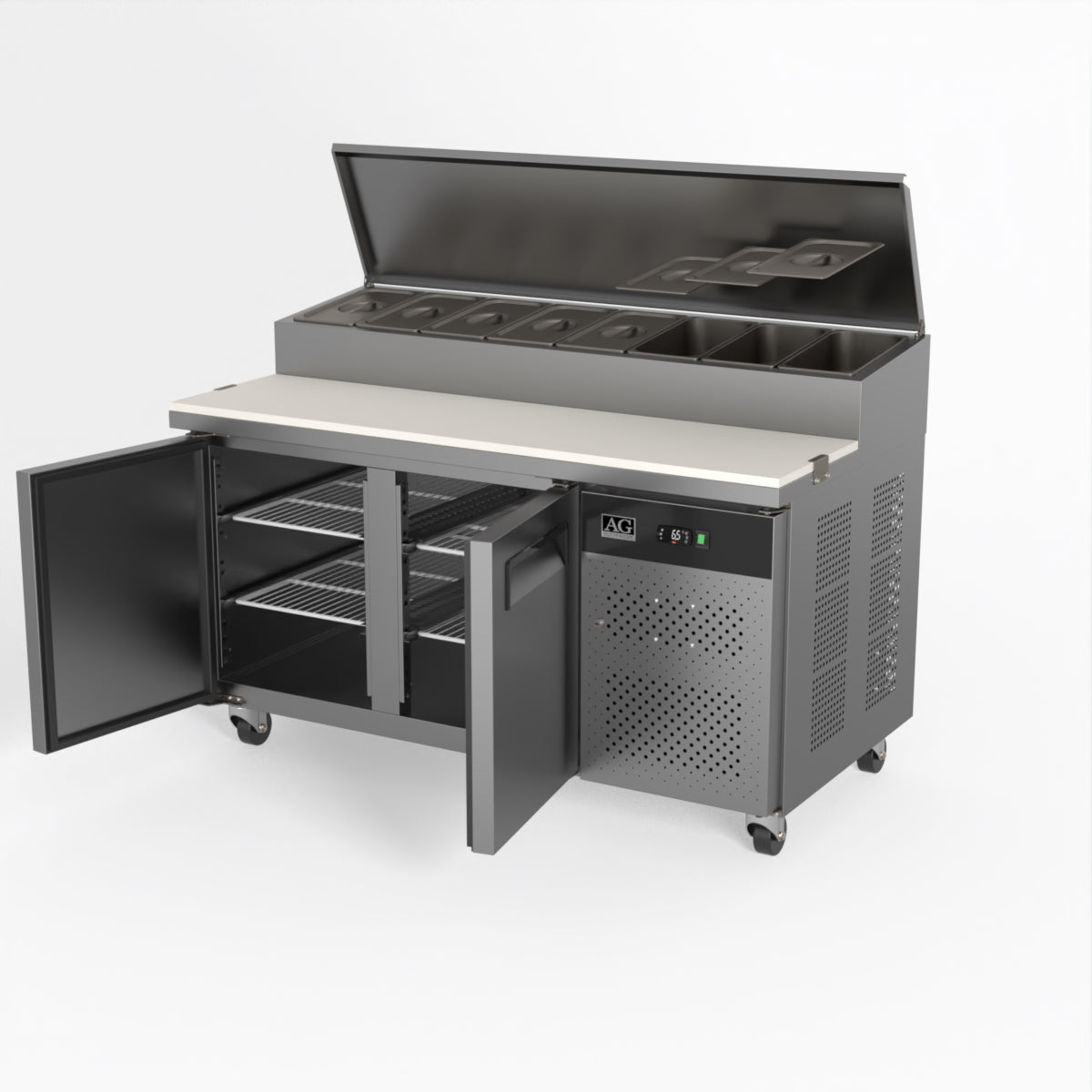 AG 2 Door Saladette Fridge - 8 x 1/3 GN Trays SH2000-800