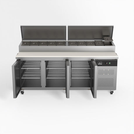 AG 3 Door Saladette Fridge - 10 x 1/3 GN Trays SH3000-800