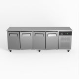 Commercial Four Door Worktop / Under Bench Fridge 600mm Depth