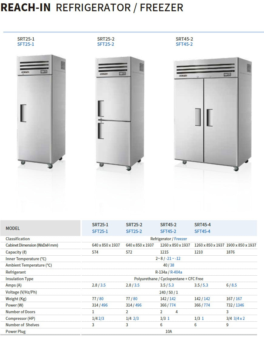 Skipio SRT25-1 Single Door Upright Storage Fridge