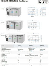 Skipio SURF15-2 Double Door Undercounter Fridge/Freezer