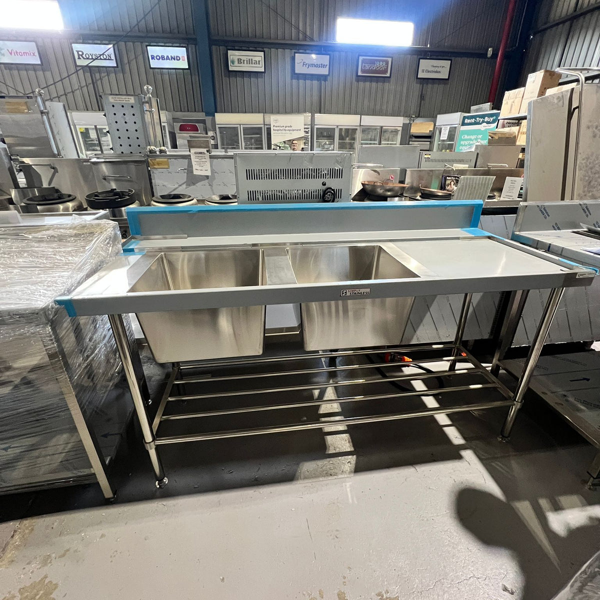 Simply Stainless SS09.7.1800BL 2 Bowl Inlet Bench – Whisk Hospitality