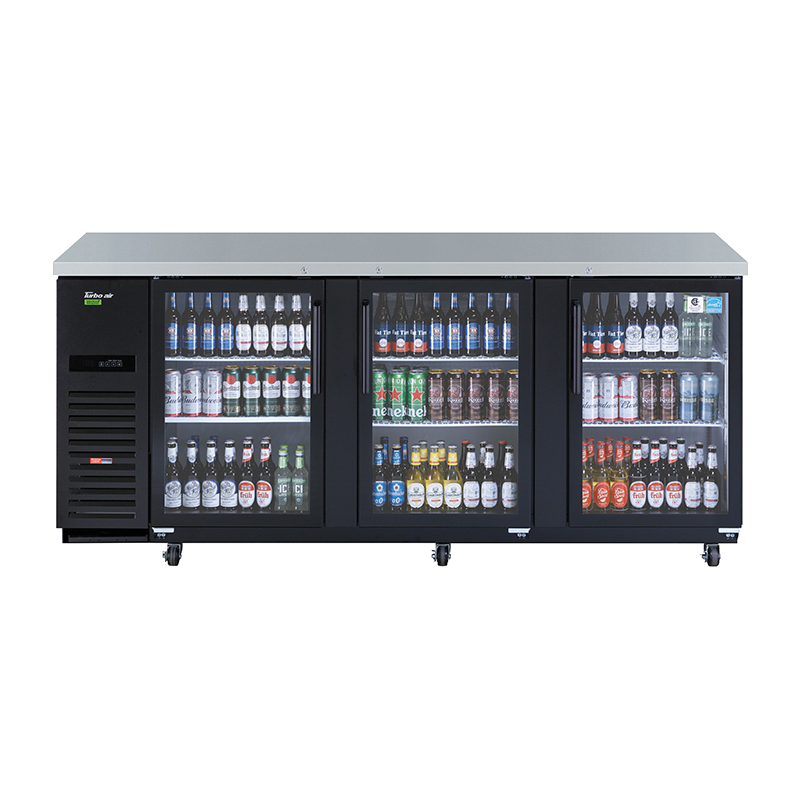 Turbo Air 4 Glass Door Back Bar Fridge Black 2296mm TBB-4SGD - Whisk Hospitality - TBB-4SGD