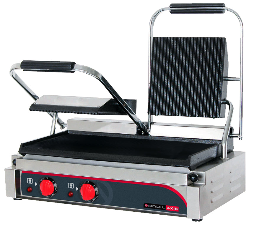 Anvil Panini Press Double Ribbed Top Flat Bottom TSS3000