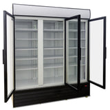 1500L Triple Door Upright Display Fridge - Glass Door