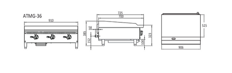 Cookrite 910MM GRIDDLE W910 X D725 X H385 COOKRITE ATMG-36-NG