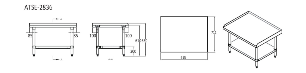 Cookrite STAINLESS STEEL STAND W940X D740 X H180 | COOKRITE ATSE-2836