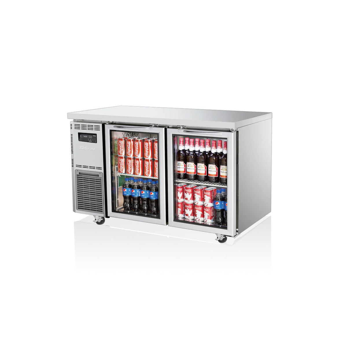 Turbo Air 2 Glass Door Undercounter Fridge 1200mm (600mm Deep) KGR12-2S-N - Whisk Hospitality - KGR12-2S-N