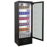 AG 300L Upright Glass Door Display / Backbar Fridge - Black B300G