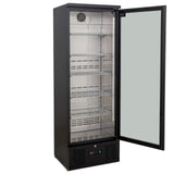 300L Upright Glass Door Display / Backbar Fridge - Black