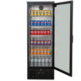 300L Upright Glass Door Display / Backbar Fridge - Black