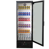 300L Upright Glass Door Display / Backbar Fridge - Black