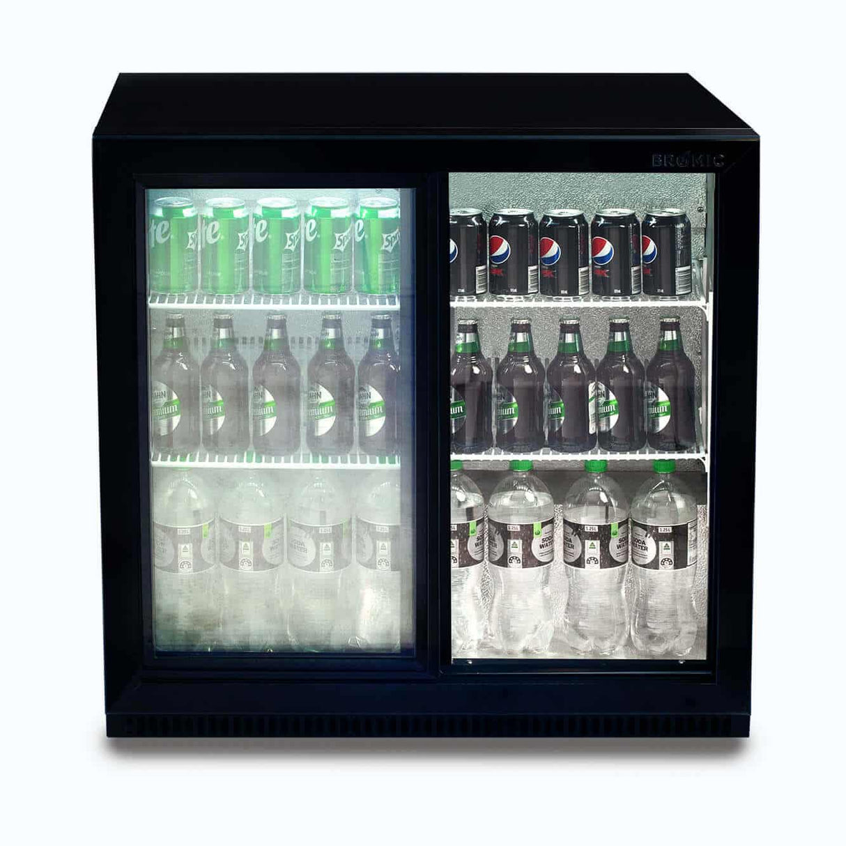 Bromic Back Bar Fridge - 190L - 2 Doors - Sliding