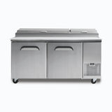 Pizza Prep Fridge - 2  Doors - 1702mm - 9 Pans