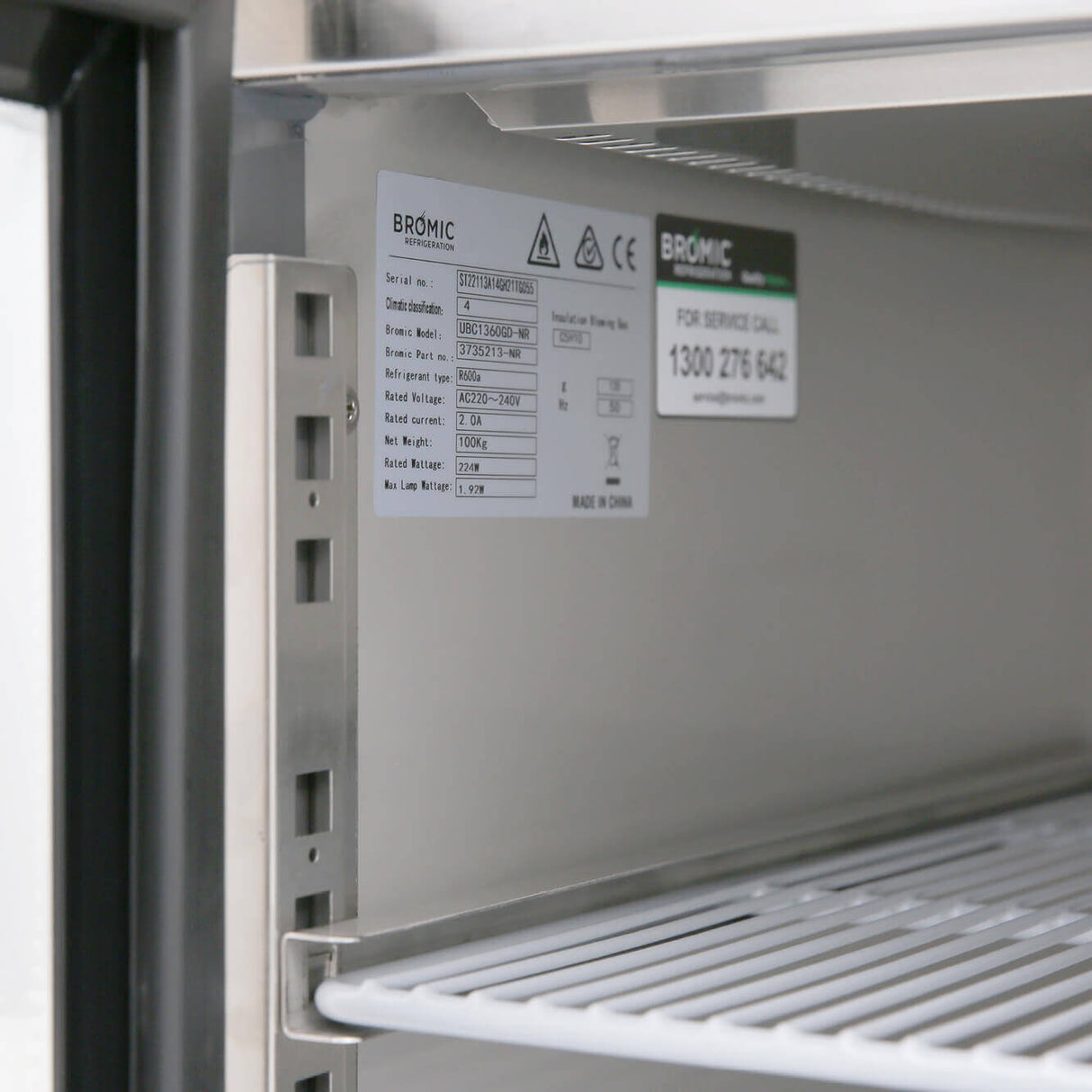 Bromic Underbench Storage Fridge 282L LED UBC1360SD